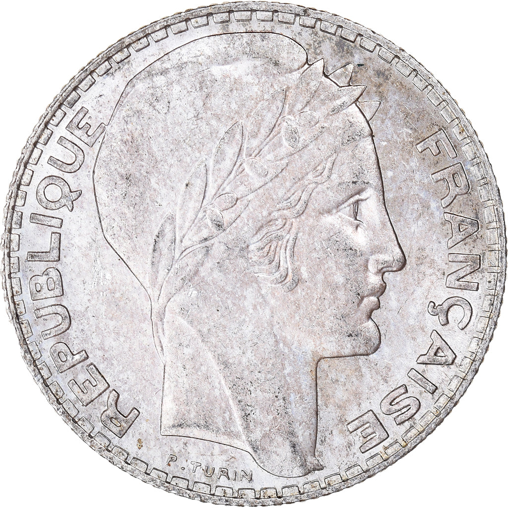 Moneta, Francja, Turin, 10 Francs, 1938, Paris, AU(55-58), Srebro, KM:878
