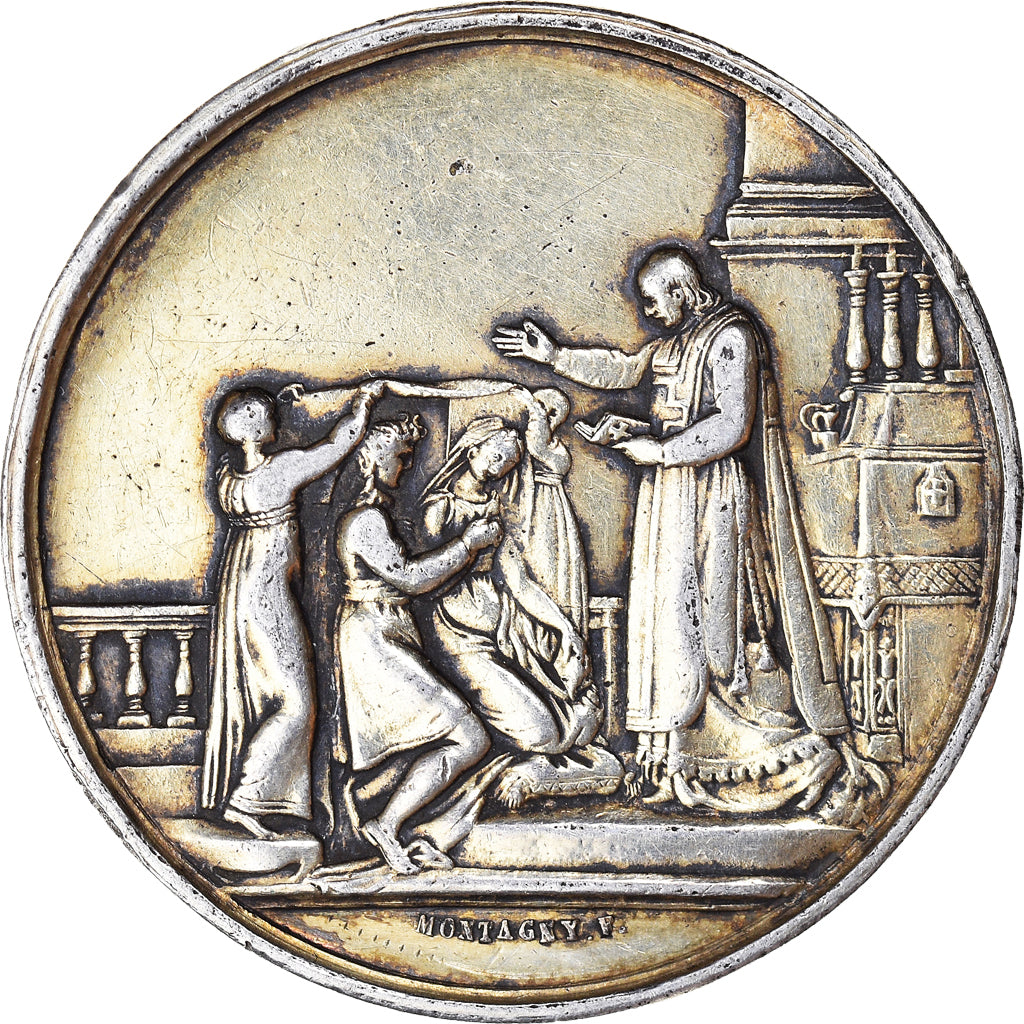 France, Médaille, Médaille de mariage, Montagny, TTB, Argent