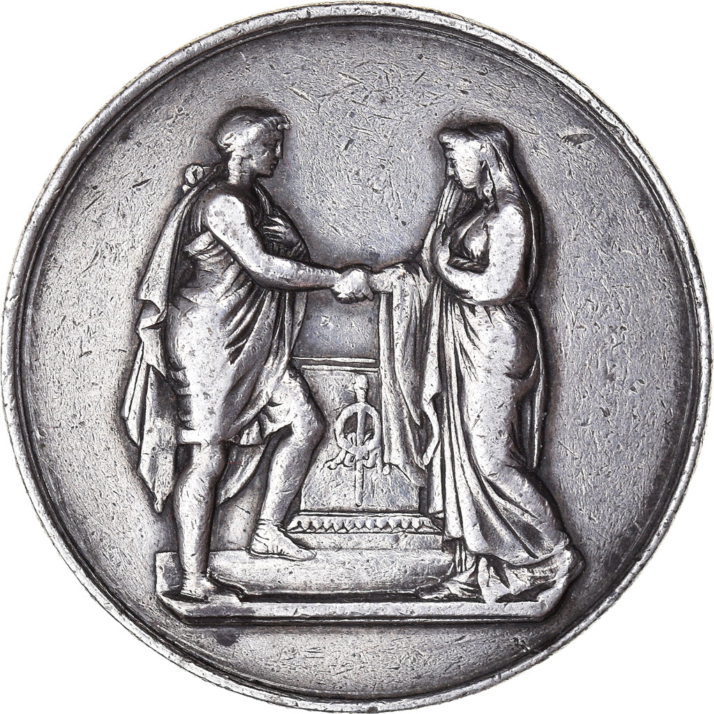 France, Medal, Médaille de mariage, 1884, VF(30-35), Silver