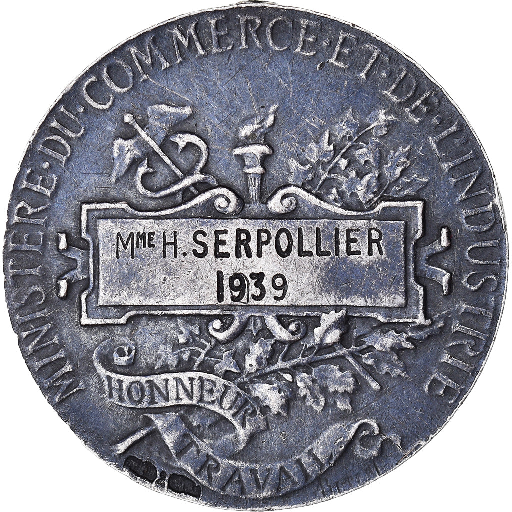 France, Ministère du Commerce et de l'Industrie, Medal, 1939, Good Quality