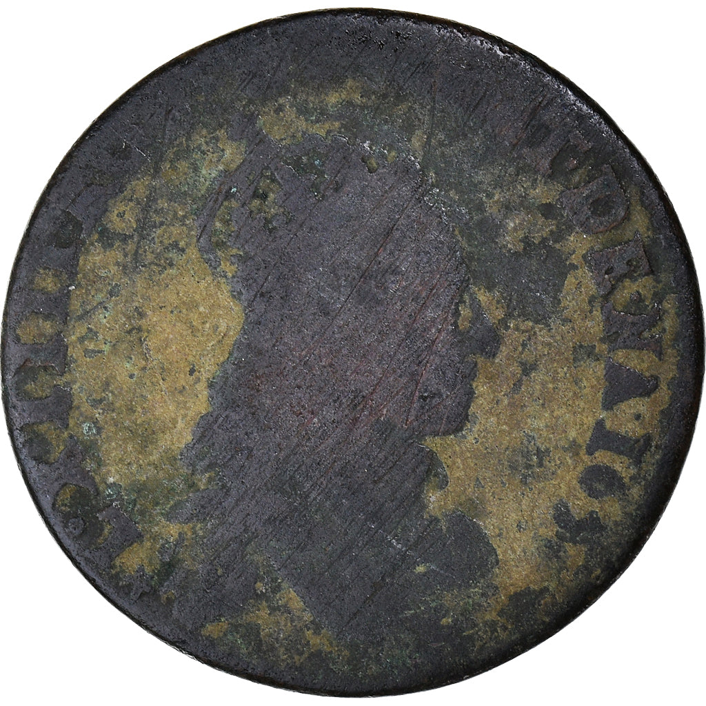 Münze, Frankreich, Louis XIV, Liard, 165[?], Meung-sur-Loire, SGE+, Kupfer