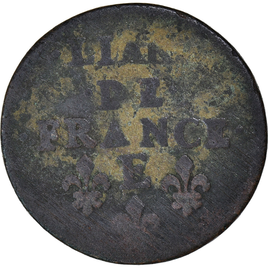 Münze, Frankreich, Louis XIV, Liard, 165[?], Meung-sur-Loire, SGE+, Kupfer