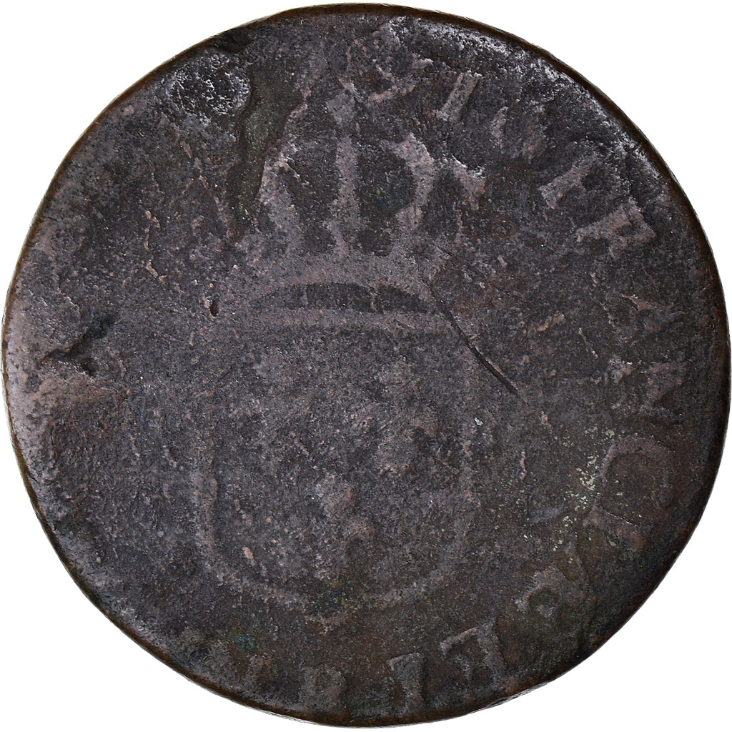 Coin, France, Louis XVI, 1/2 Sol ou 1/2 sou, 1/2 Sol, 1791, Rouen, F(12-15)