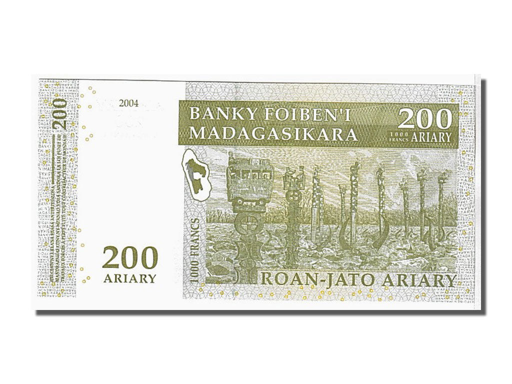Geldschein, Madagascar, 200 Ariary, 2004, KM:87a, UNZ