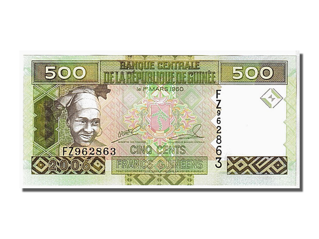Banknote, Guinea, 500 Francs, 2006, KM:39a, UNC(65-70)
