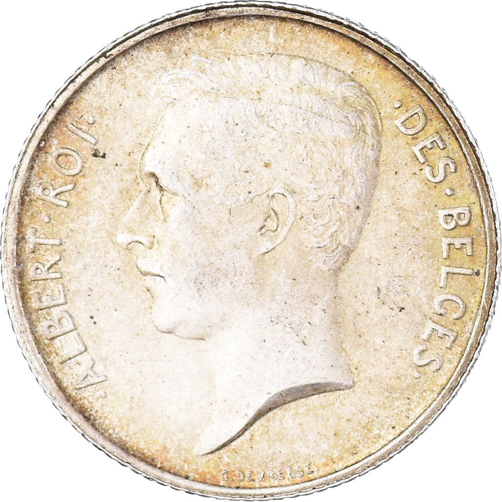 Coin, Belgium, Albert I, Franc, 1910, Brussels, AU(50-53), Silver, KM:72