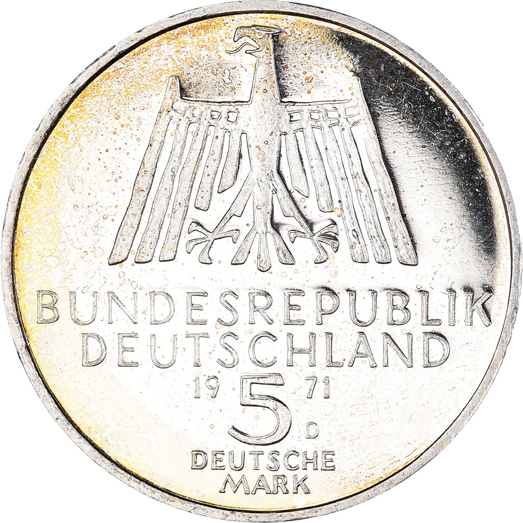Coin, GERMANY - FEDERAL REPUBLIC, 5 Mark, 1971, Munich, Germany, AU(50-53)