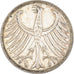 Coin, GERMANY - FEDERAL REPUBLIC, 5 Mark, 1951, Karlsruhe, EF(40-45), Silver