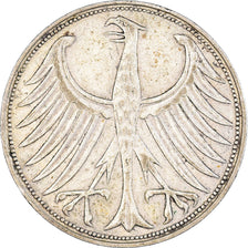 Coin, GERMANY - FEDERAL REPUBLIC, 5 Mark, 1951, Karlsruhe, EF(40-45), Silver