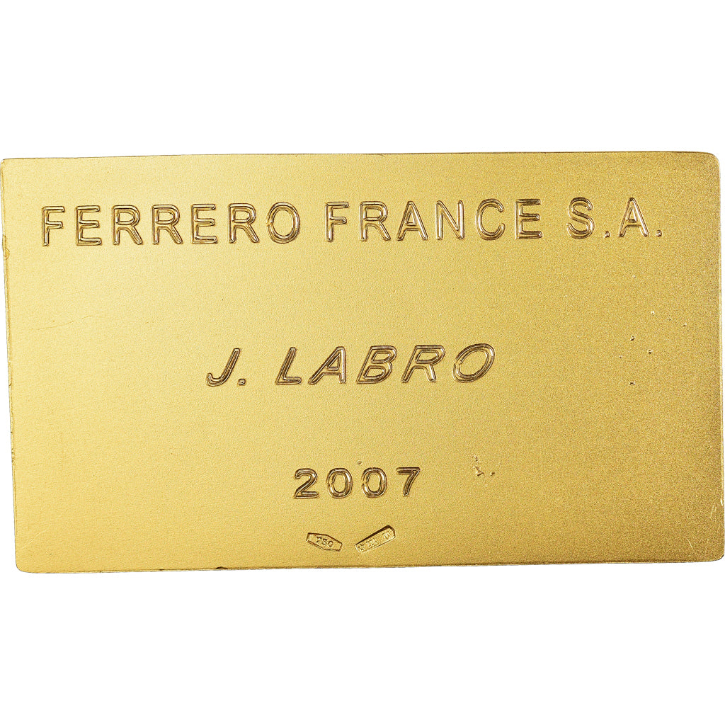 France, Medal, Société Ferrero France, Ars Et Labor, 2007, Gold, MS(64)
