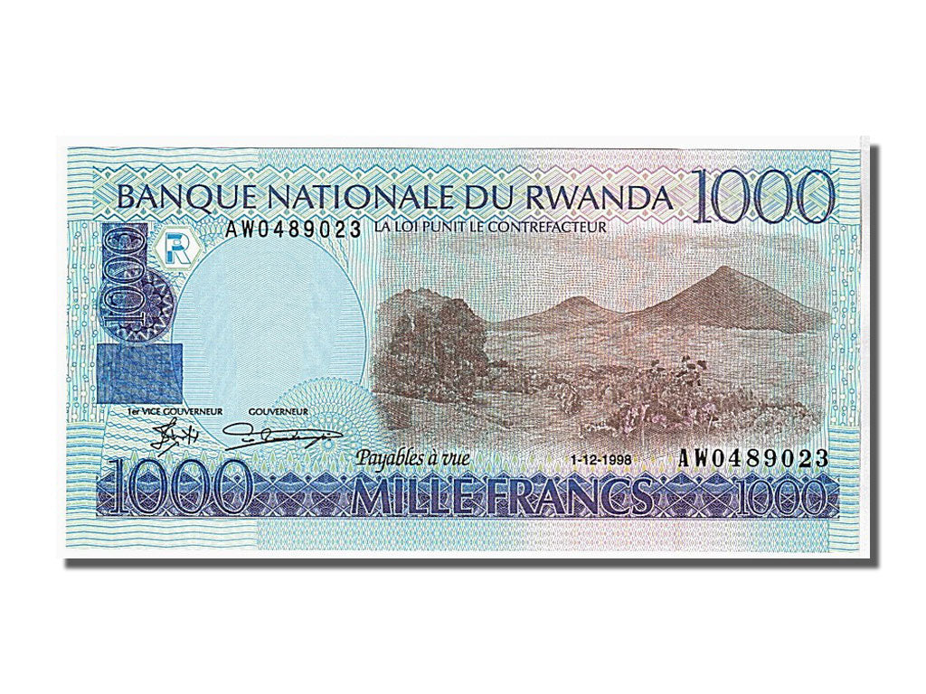 Geldschein, Ruanda, 1000 Francs, 1998, KM:27A, UNZ