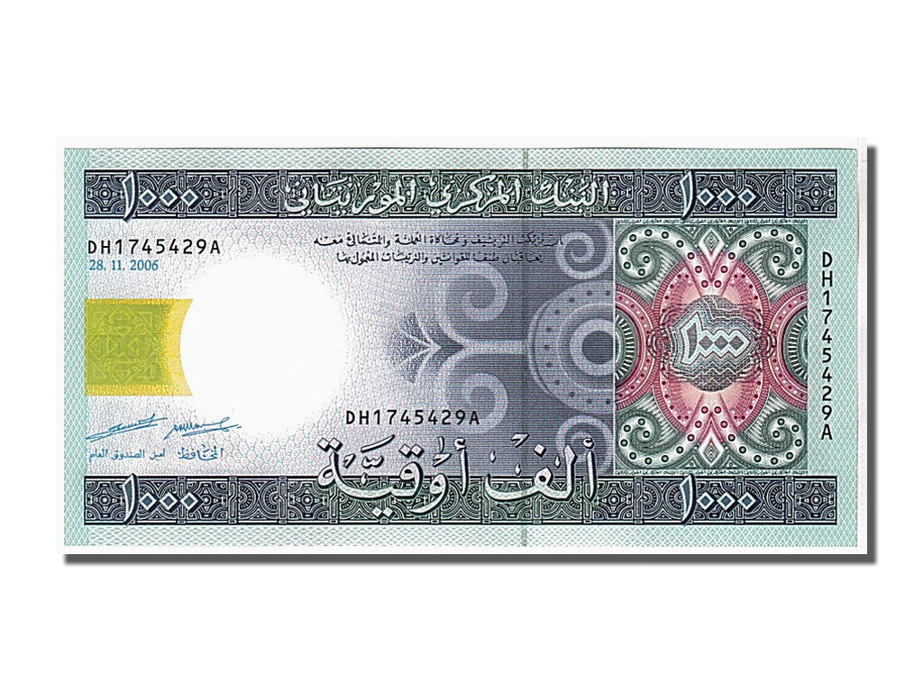 Geldschein, Mauretanien, 1000 Ouguiya, 2006, KM:13b, UNZ