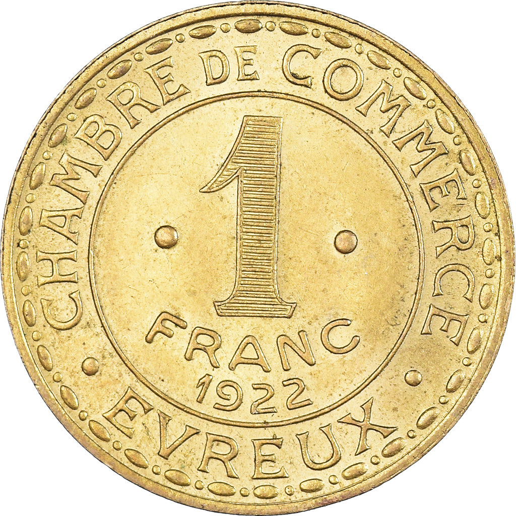 Coin, France, Chambre de commerce, Franc, 1922, Paris, Evreux, MS(60-62)