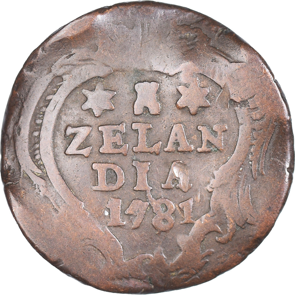 Moneta, Holandia, ZEELAND, Duit, 1781, Middelbourg, VF(20-25), Miedź, KM:101.1