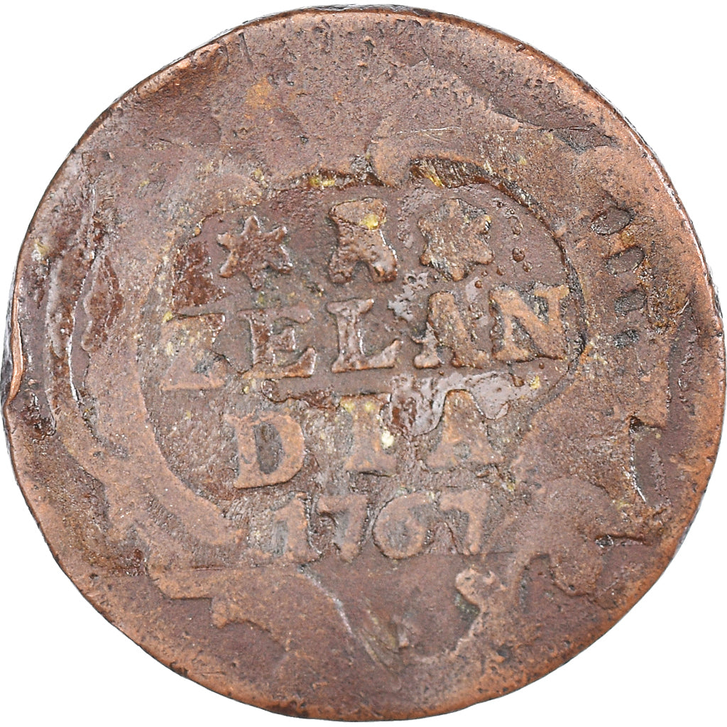 Moeda, Países Baixos, ZEELAND, Duit, 1767, Middelbourg, VF(20-25), Cobre