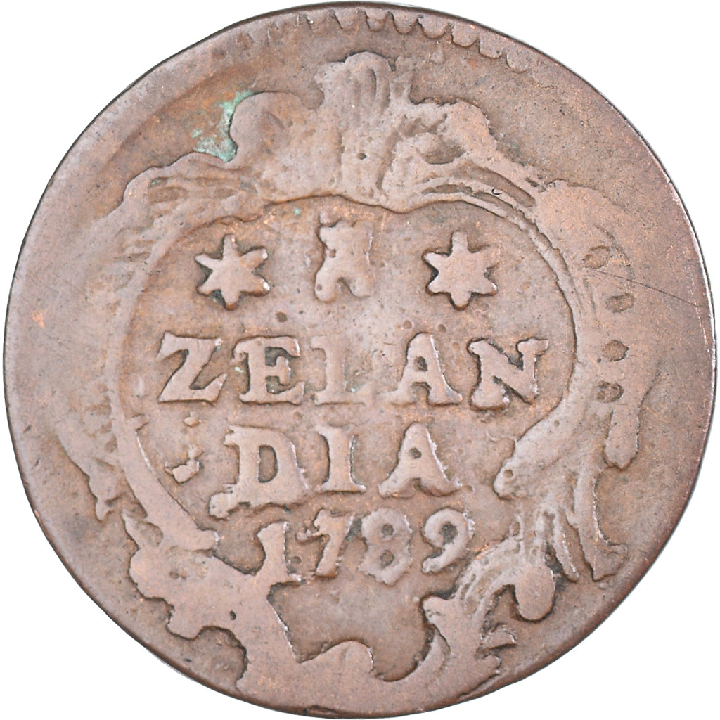 Coin, Netherlands, ZEELAND, Duit, 1789, Middelbourg, VF(20-25), Copper, KM:101.1