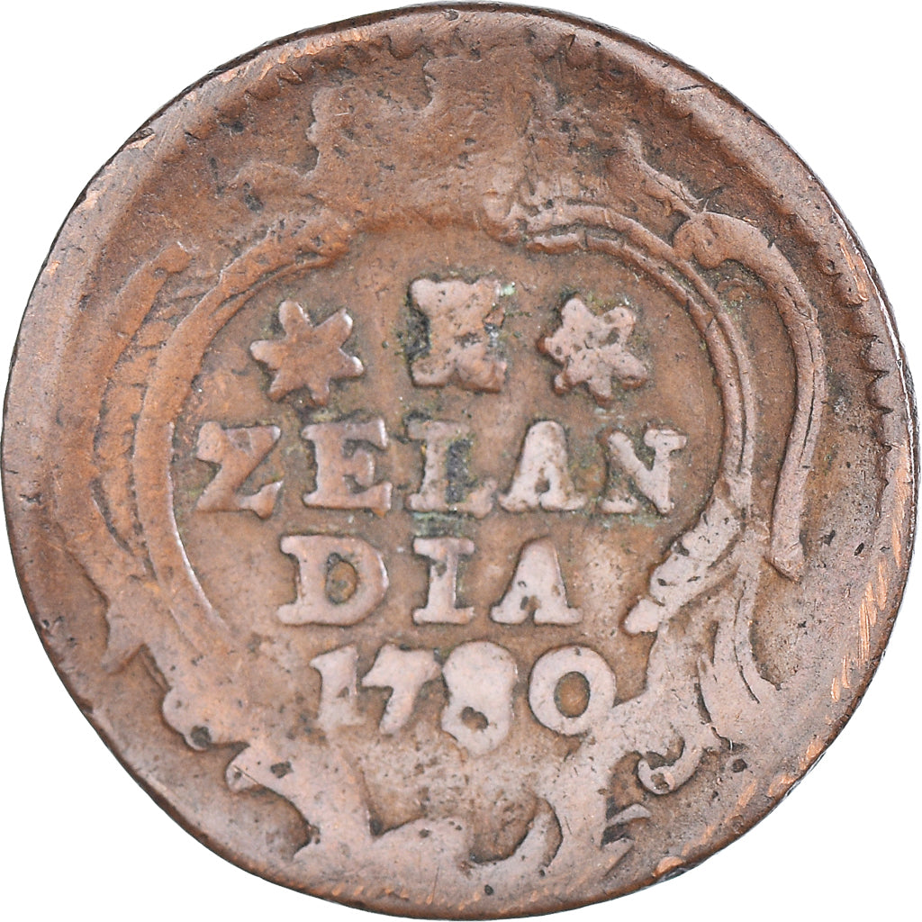 Moneta, Holandia, ZEELAND, Duit, 1780, Middelbourg, VF(20-25), Miedź, KM:101.1