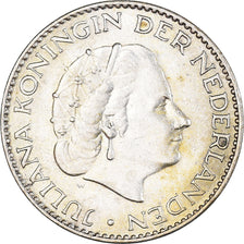 Coin, Netherlands, Juliana, Gulden, 1955, Utrecht, AU(55-58), Silver, KM:184
