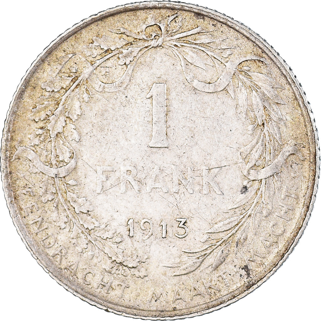 Coin, Belgium, Albert I, Franc, 1913, Brussels, EF(40-45), Silver, KM:73.1