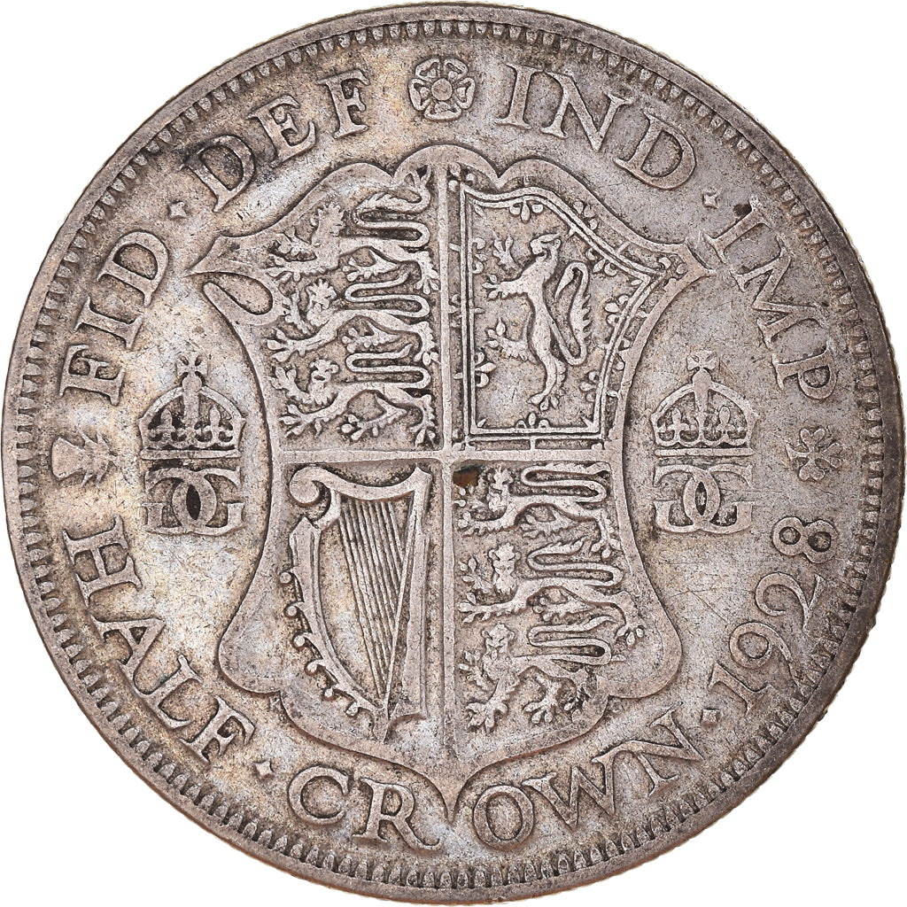 Coin, Great Britain, George V, 1/2 Crown, 1928, VF(30-35), Silver, KM:835