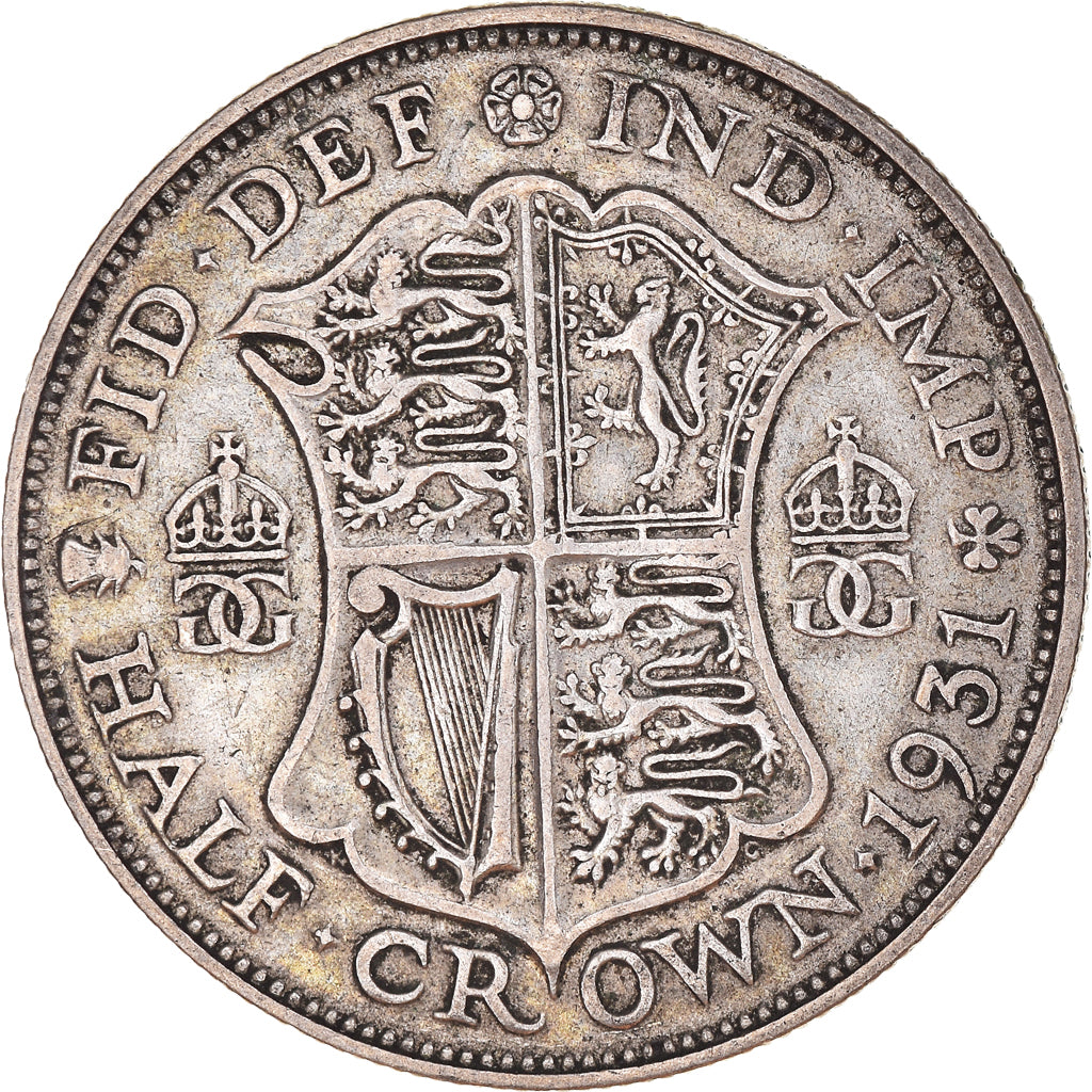 Coin, Great Britain, George V, 1/2 Crown, 1931, VF(30-35), Silver, KM:835