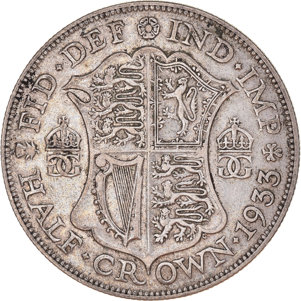 Coin, Great Britain, George V, 1/2 Crown, 1933, VF(30-35), Silver, KM:835