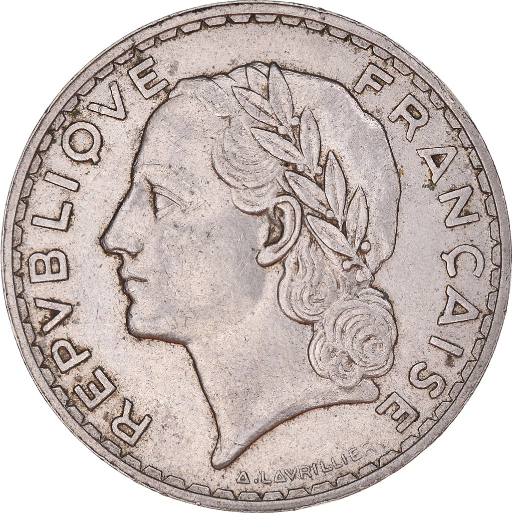 Munten, Frankrijk, Lavrillier, 5 Francs, 1933, Paris, ZF+, Nickel, KM:888