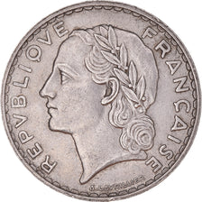 Moneda, Francia, Lavrillier, 5 Francs, 1933, Paris, MBC+, Níquel, KM:888