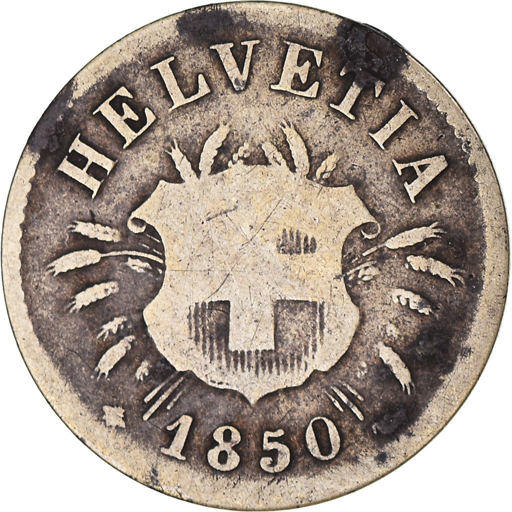 Moneta, Svizzera, 5 Rappen, 1850, MB, Biglione, KM:5