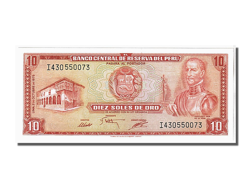 Banknote, Peru, 10 Soles De Oro, 1975, KM:106, UNC(65-70)