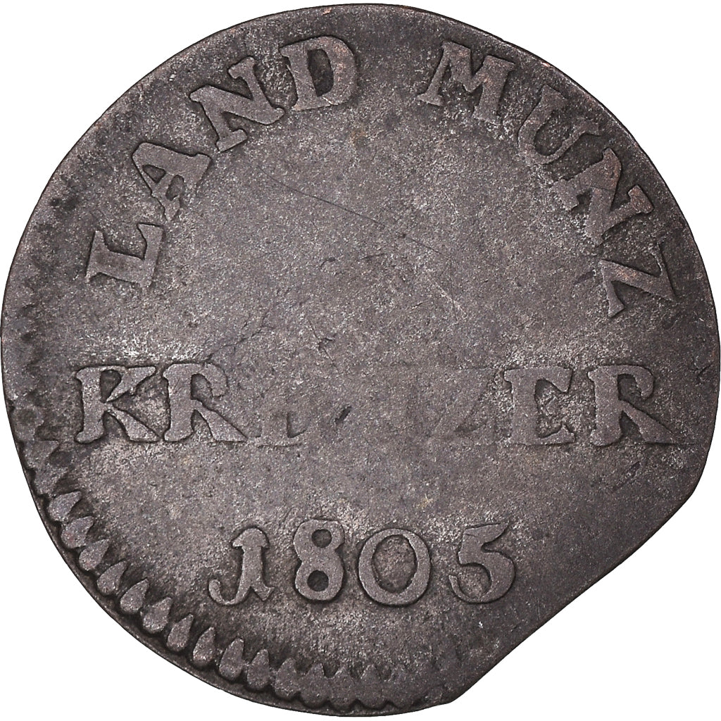Munten, Duitse staten, HESSE-DARMSTADT, Ludwig X, 3 Kreuzer, 1805, FR, Billon