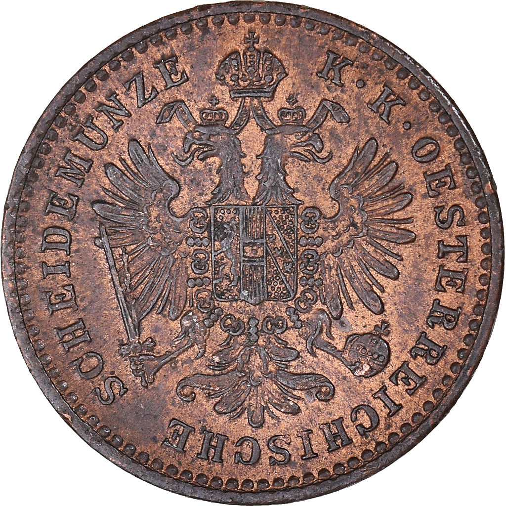 Moneta, Austria, Franz Joseph I, Kreuzer, 1881, Vienna, AU(55-58), Miedź