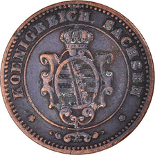 Coin, German States, SAXONY-ALBERTINE, Johann, 2 Pfennig, 1869, EF(40-45)