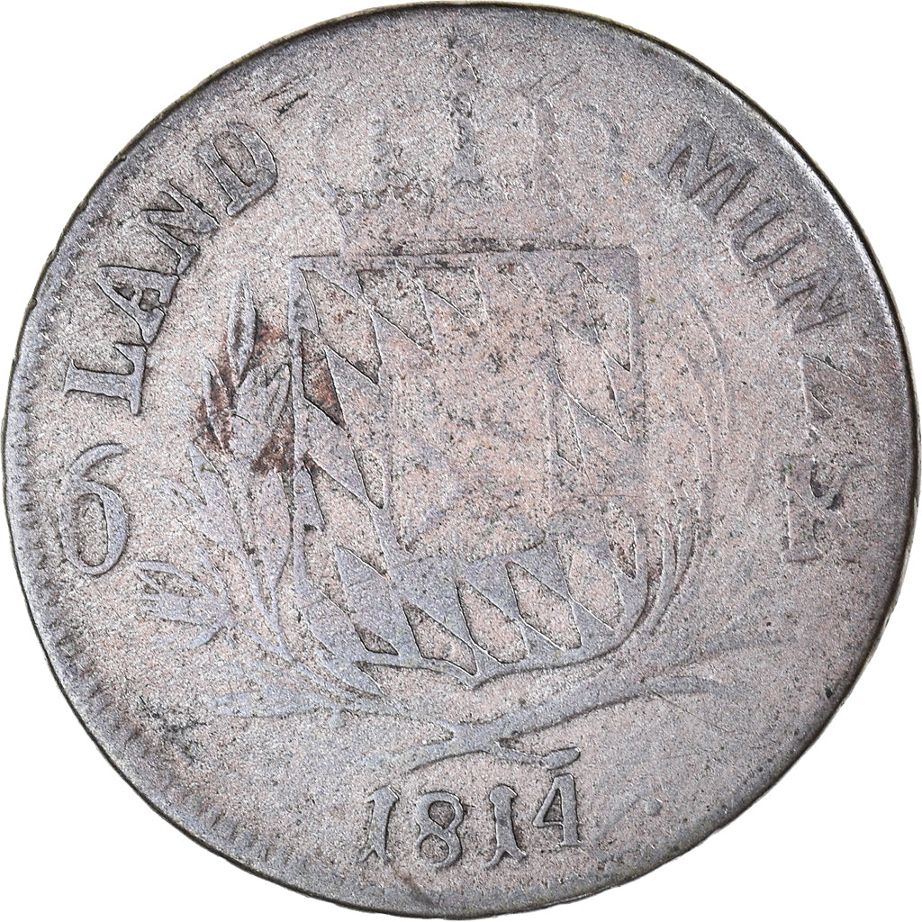 Münze, Deutsch Staaten, BAVARIA, Maximilian IV, Josef, 6 Kreuzer, 1814, S