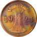 Coin, GERMANY, WEIMAR REPUBLIC, Rentenpfennig, 1924, Munich, EF(40-45), Bronze