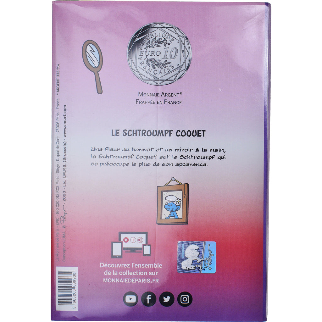 France, Monnaie de Paris, 10 Euro, Le Schtroumpf Coquet (11/20), 2020
