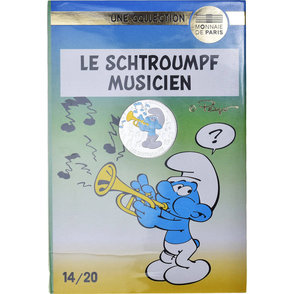 France, Monnaie de Paris, 10 Euro, Le Schtroumpf Musicien (14/20), 2020