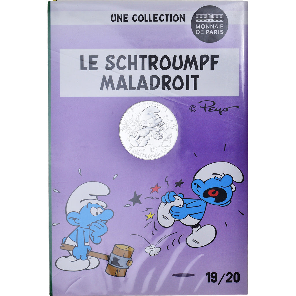 Frankrijk, Parijse munten, 10 Euro, Le Schtroumpf Maladroit (19/20), 2020, FDC