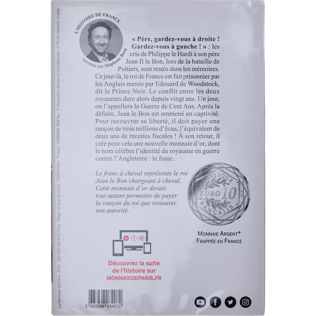 Francia, Monnaie de Paris, 10 Euro, Pièce d'Histoire - La guerre de cent ans