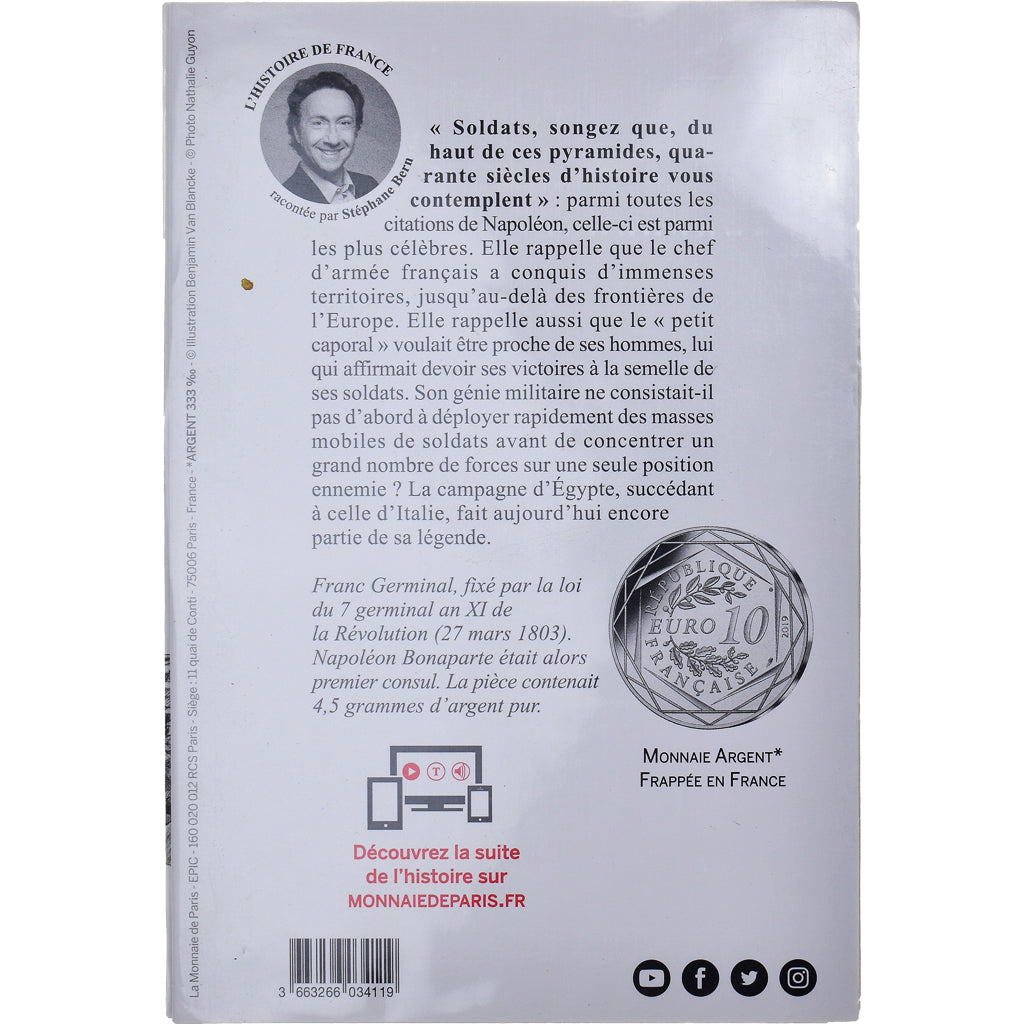 Frankrijk, Parijse munten, 10 Euro, Pièce d'Histoire - Napoléon, 2019, FDC