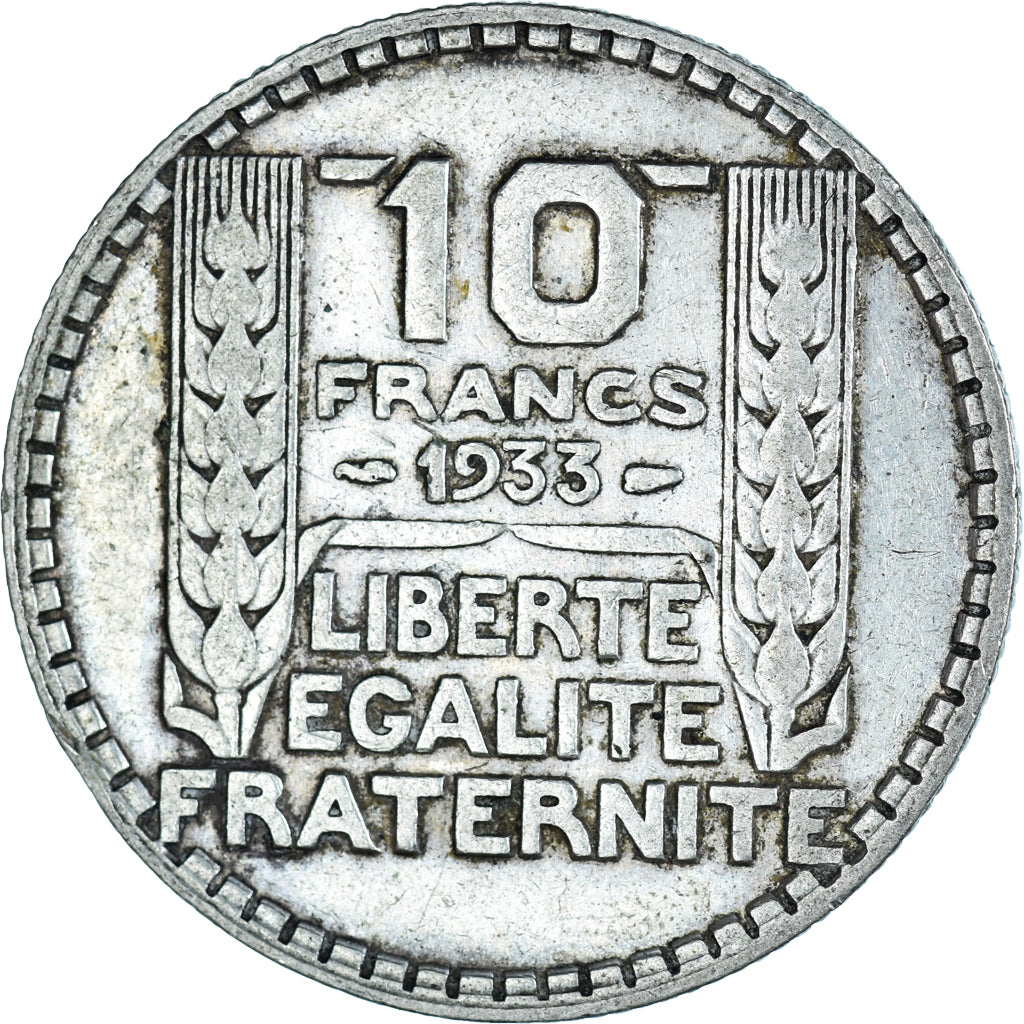 Moneta, Francja, Turin, 10 Francs, 1933, Paris, VF(30-35), Srebro, KM:878
