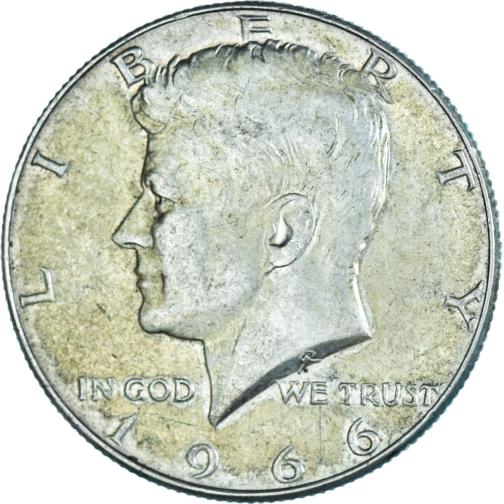 Coin, United States, Kennedy Half Dollar, Half Dollar, 1966, U.S. Mint