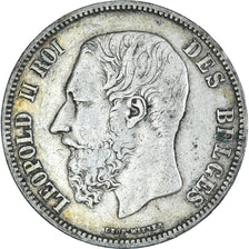 Coin, Belgium, Leopold II, 5 Francs, 5 Frank, 1868, Brussels, VF(30-35), Silver