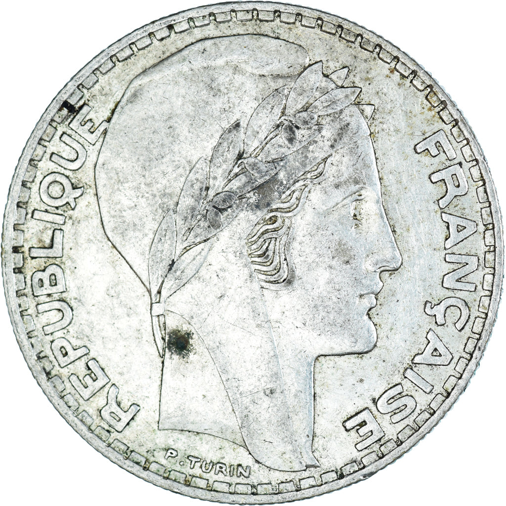 Moneda, Francia, Turin, 20 Francs, 1934, Paris, MBC, Plata, KM:879, Gadoury:852