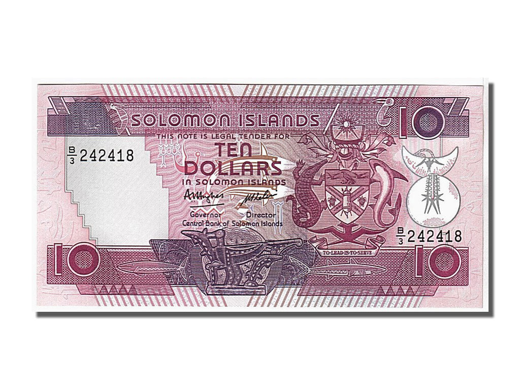 Geldschein, Salomonen, 10 Dollars, 1986, UNZ
