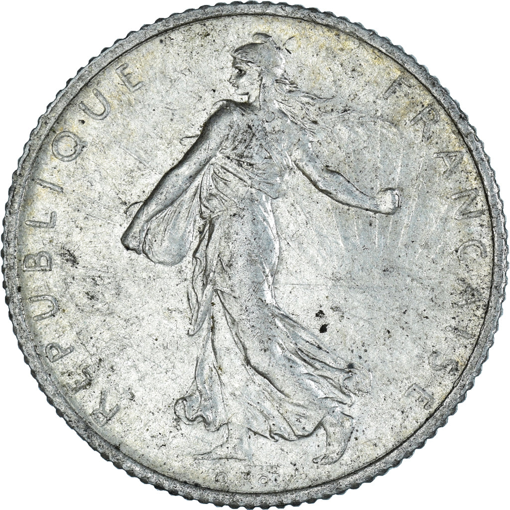 Moeda, França, Semeuse, Franc, 1914, Paris, AU(50-53), Prata, KM:844.1