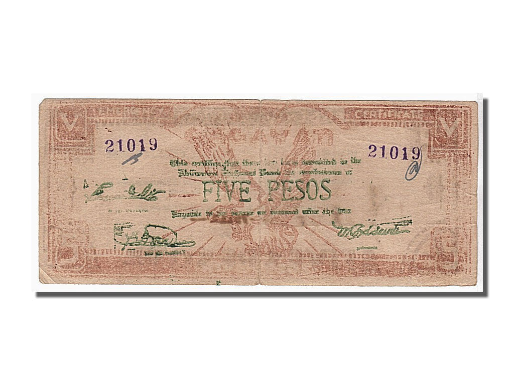 Banknot, Filipiny, 5 Pesos, KM:S191a, VF(20-25)