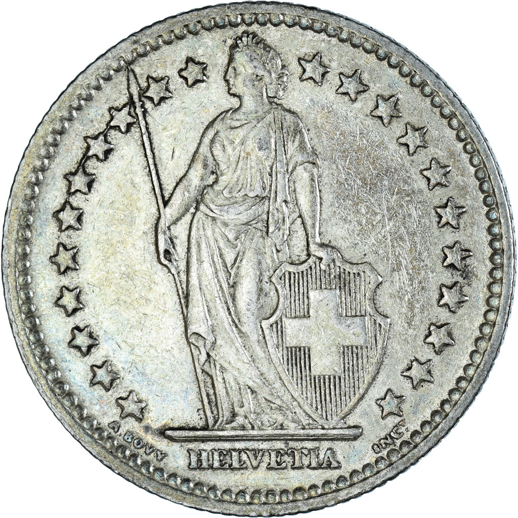 Coin, Switzerland, 2 Francs, 1944, Bern, EF(40-45), Silver, KM:21