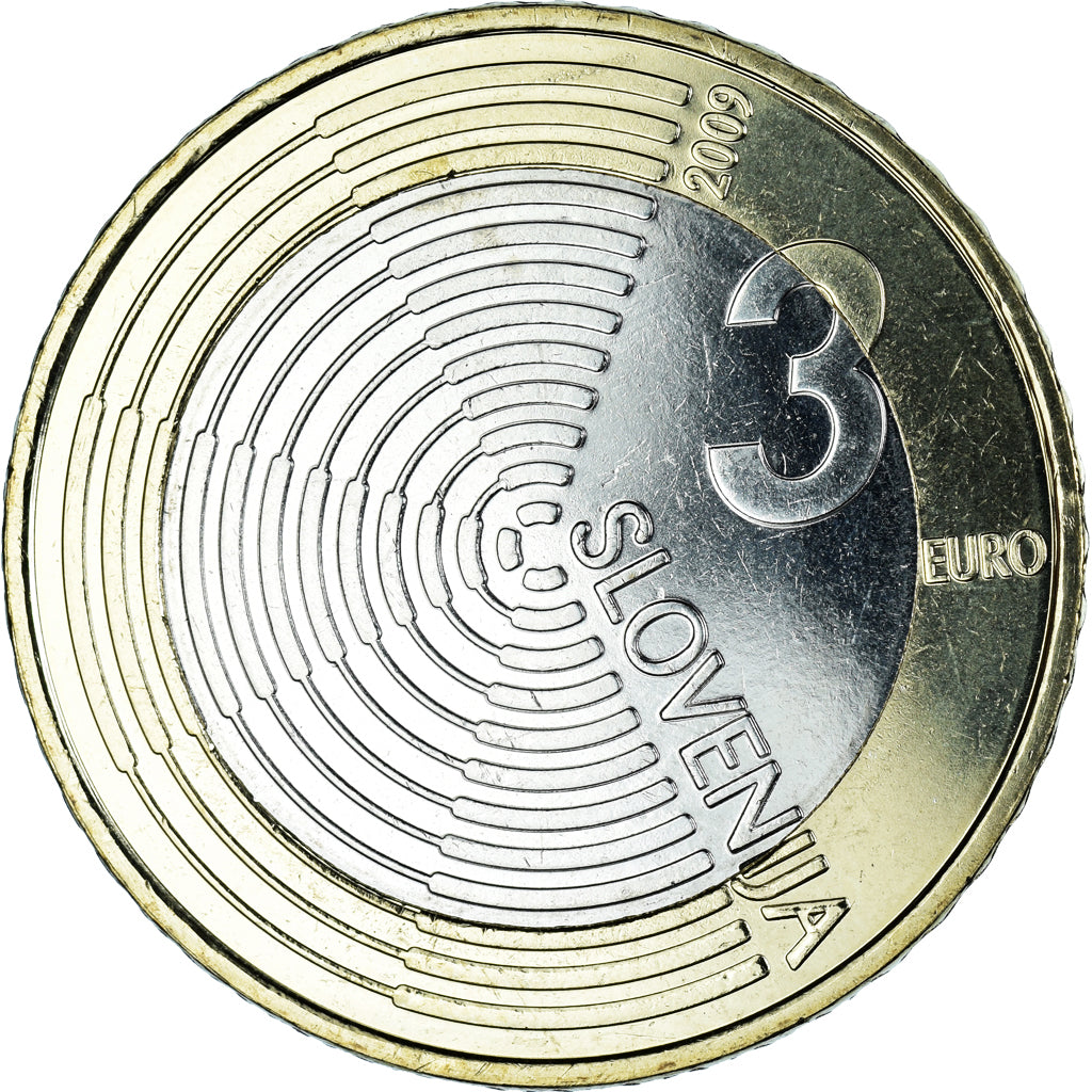 Slowenien, 3 Euro, 2009, Vantaa, VZ, Bi-Metallic, KM:85