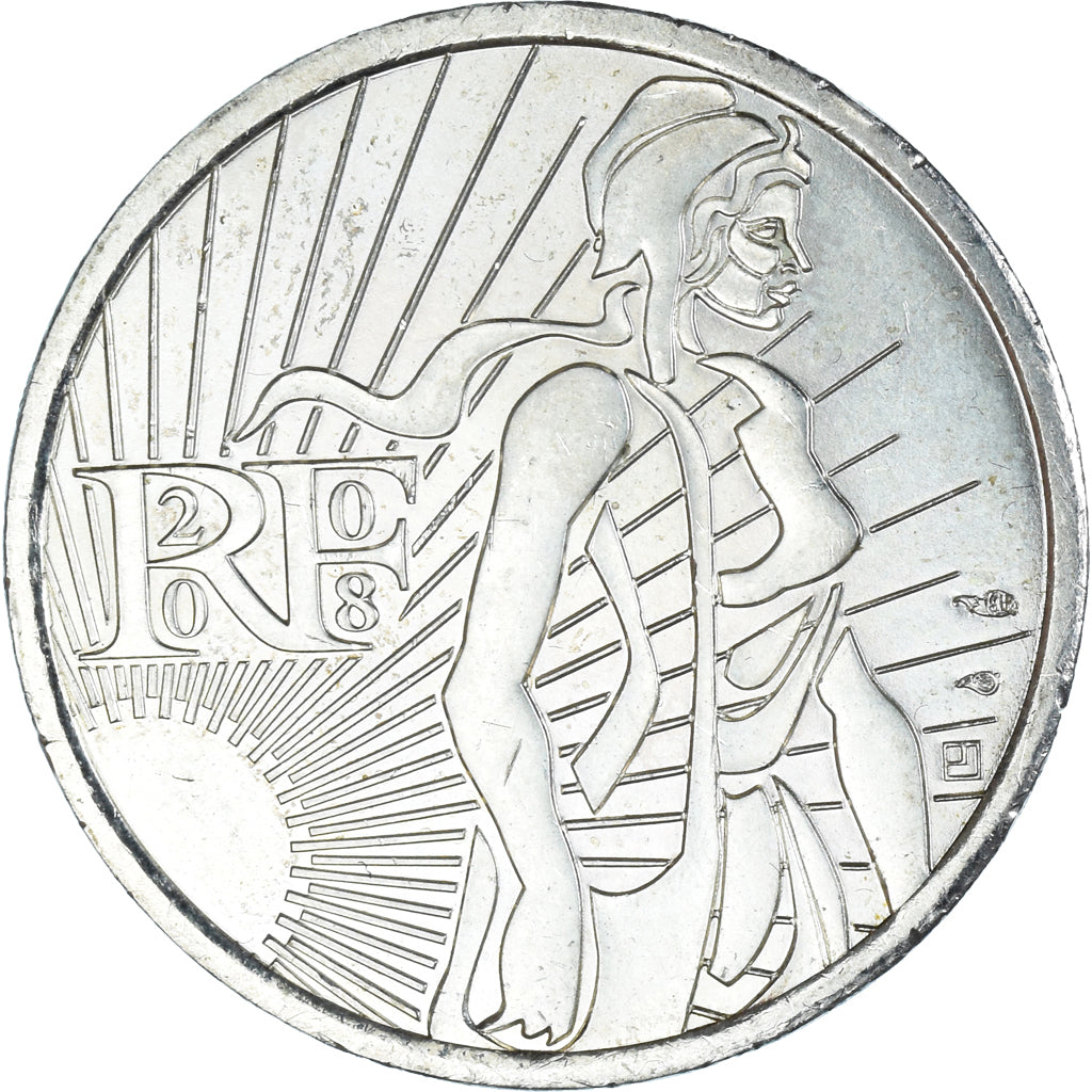 France, 5 Euro, Semeuse, 2008, Monnaie de Paris, MS(63), Silver, Gadoury:EU287